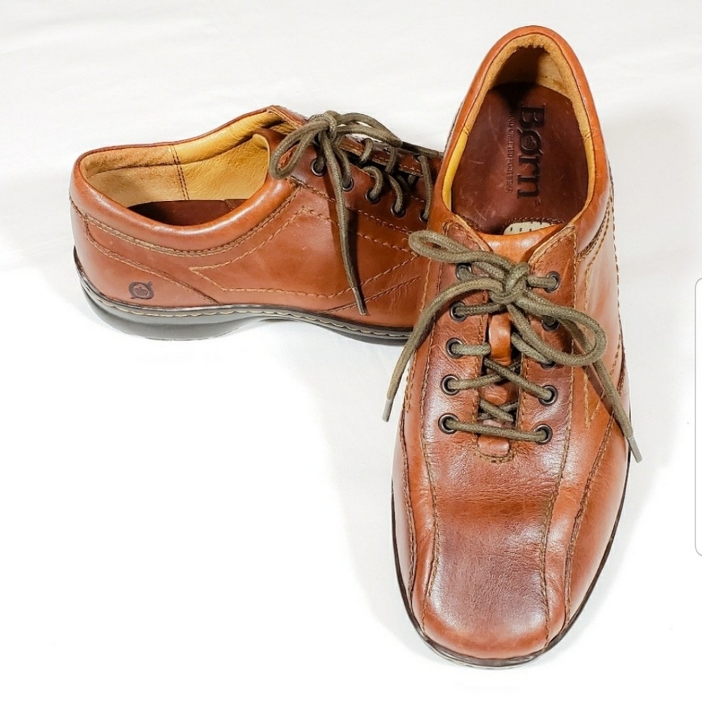 Born Men's Leather Hand Crafted Tan Shoes S